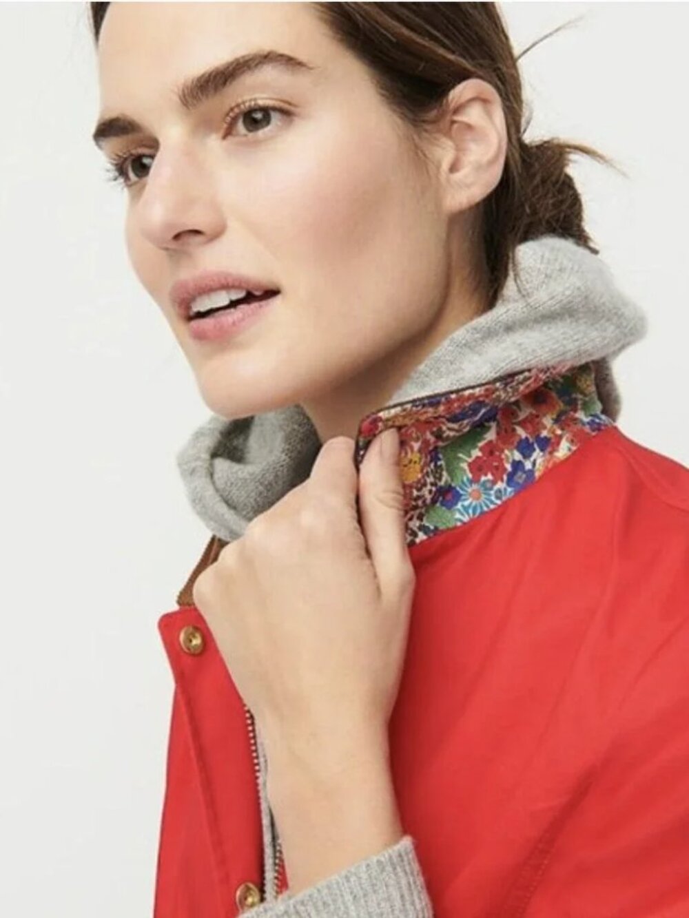 J Crew Barn Jacket with Liberty Floral Print in Red - Picture 3 of 9